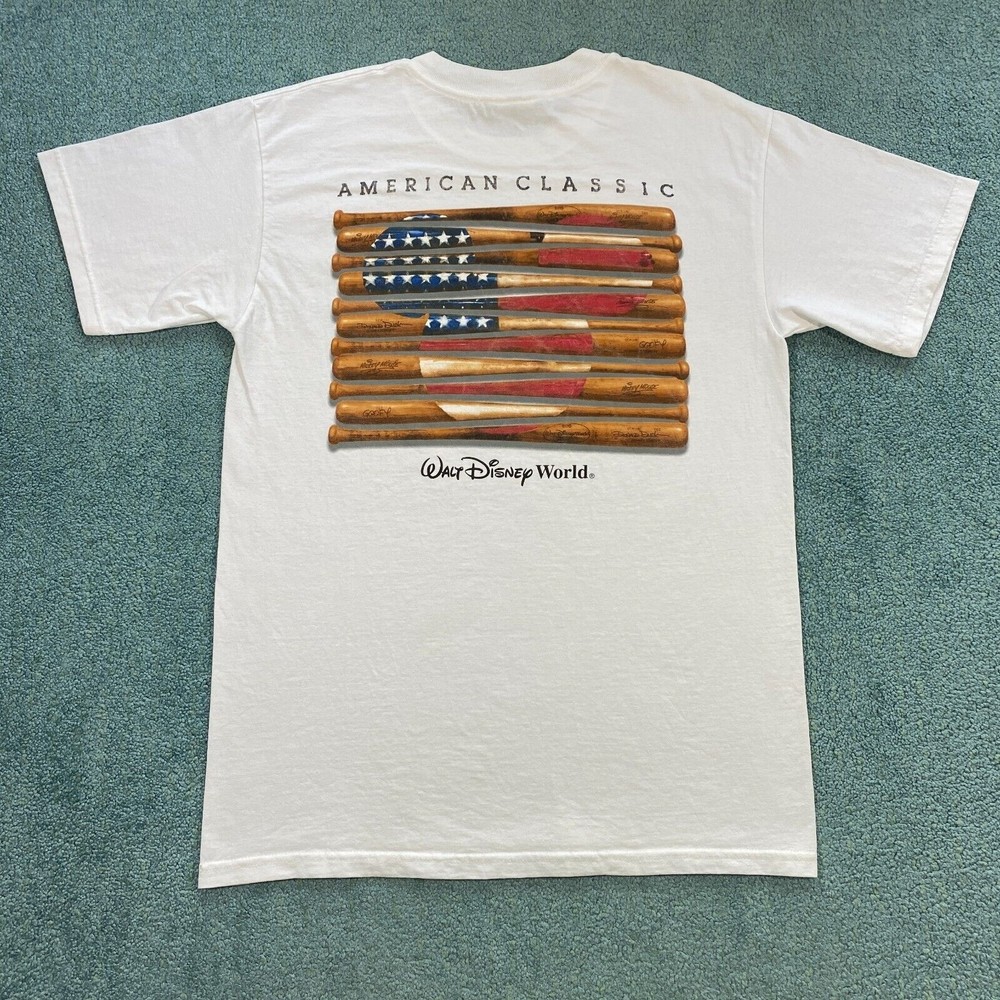 VINTAGE Walt Disney World Baseball Shirt Medium Mickey Mouse American Classic